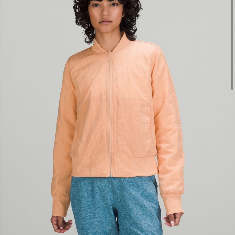 Lululemon nonstop bomber jacket in bleached apricot size 8